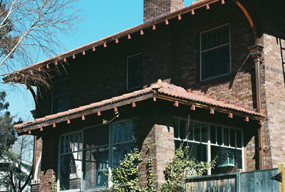 copper gutters and tile roofs